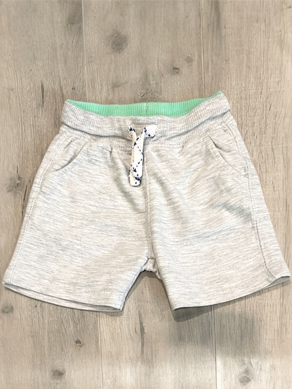 Zara Baby Boy Gray Shorts with Mint Waistband